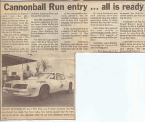 Newspaper article about car 248
