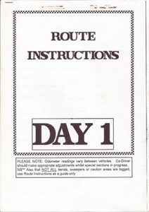 Route Instructions Day 1