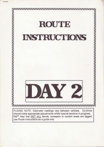 Route Instructions Day 2
